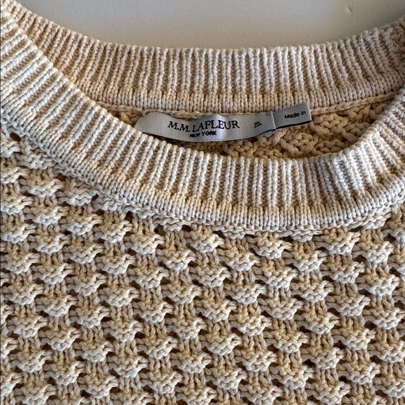MM Lafleur pointelle Liam popcorn knit sweater, NWOT, size XL - Picture 6 of 9
